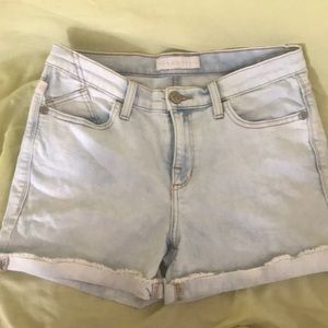 Light wash jean shorts